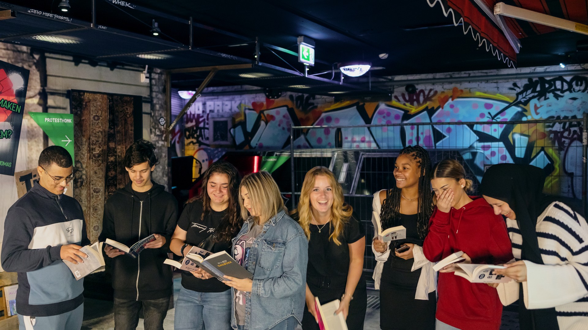 Students of the Johan de Witt Scholengroep, during a visit to our Young Adult exhibition Back Street