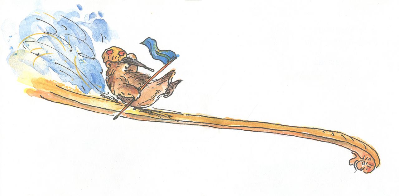 Pippeloentje door Jan Jutte, Het beertje Pippeloentje, 1983. Pen en inkt, aquarel