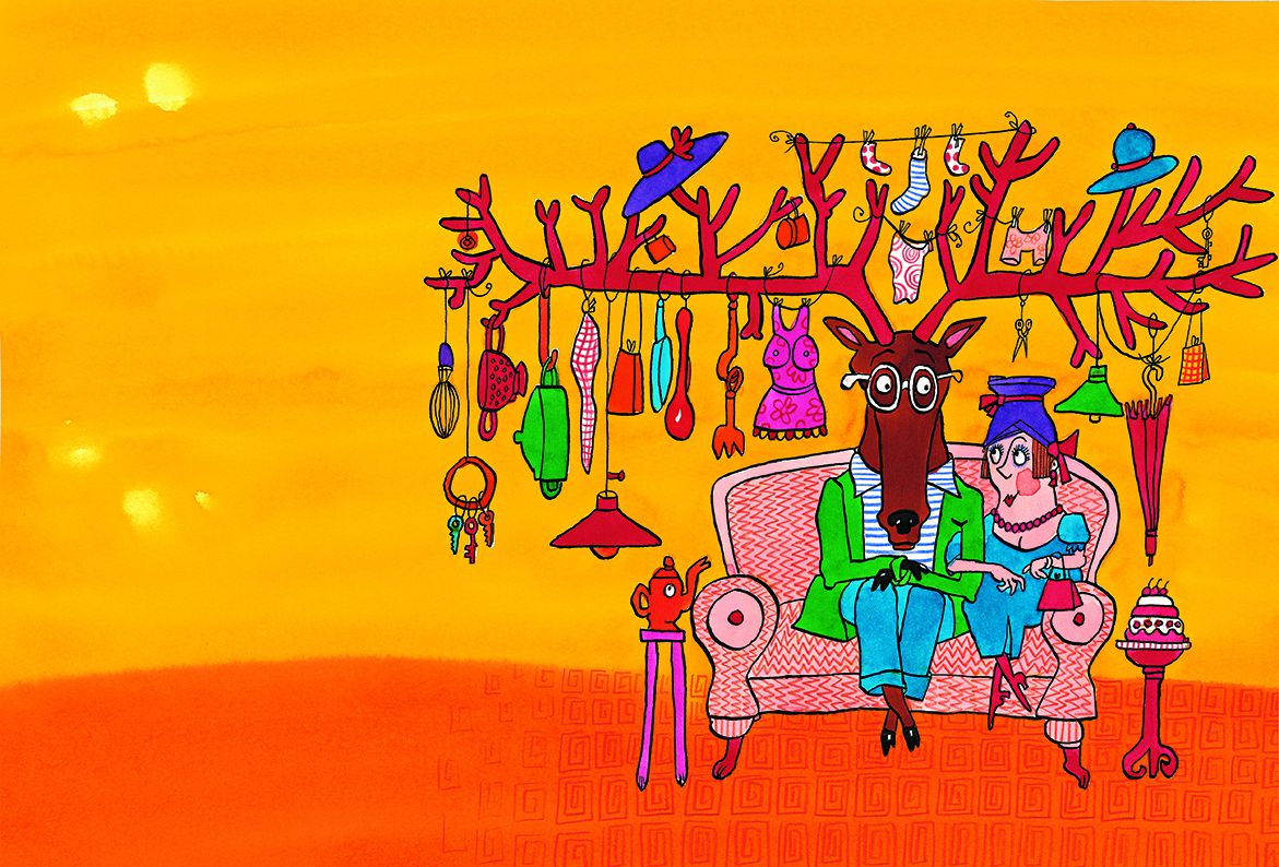 ‘Tante To’ uit Een vijver vol inkt, 2011. Pen en inkt, ecoline, potlood