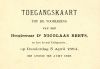Toegangskaart voor een lezing door Nicolaas Beets in het Haagse Diligentia op 3 april 1884