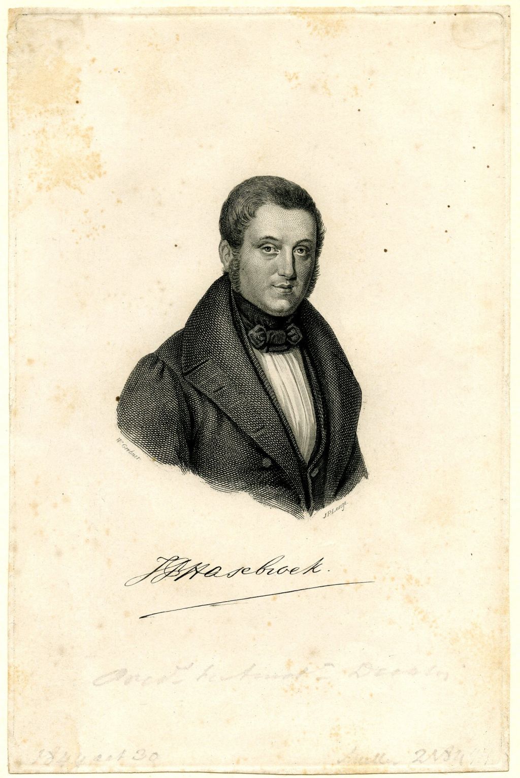 Portret van J.P. Hasebroek door Willem Grebner, 1844