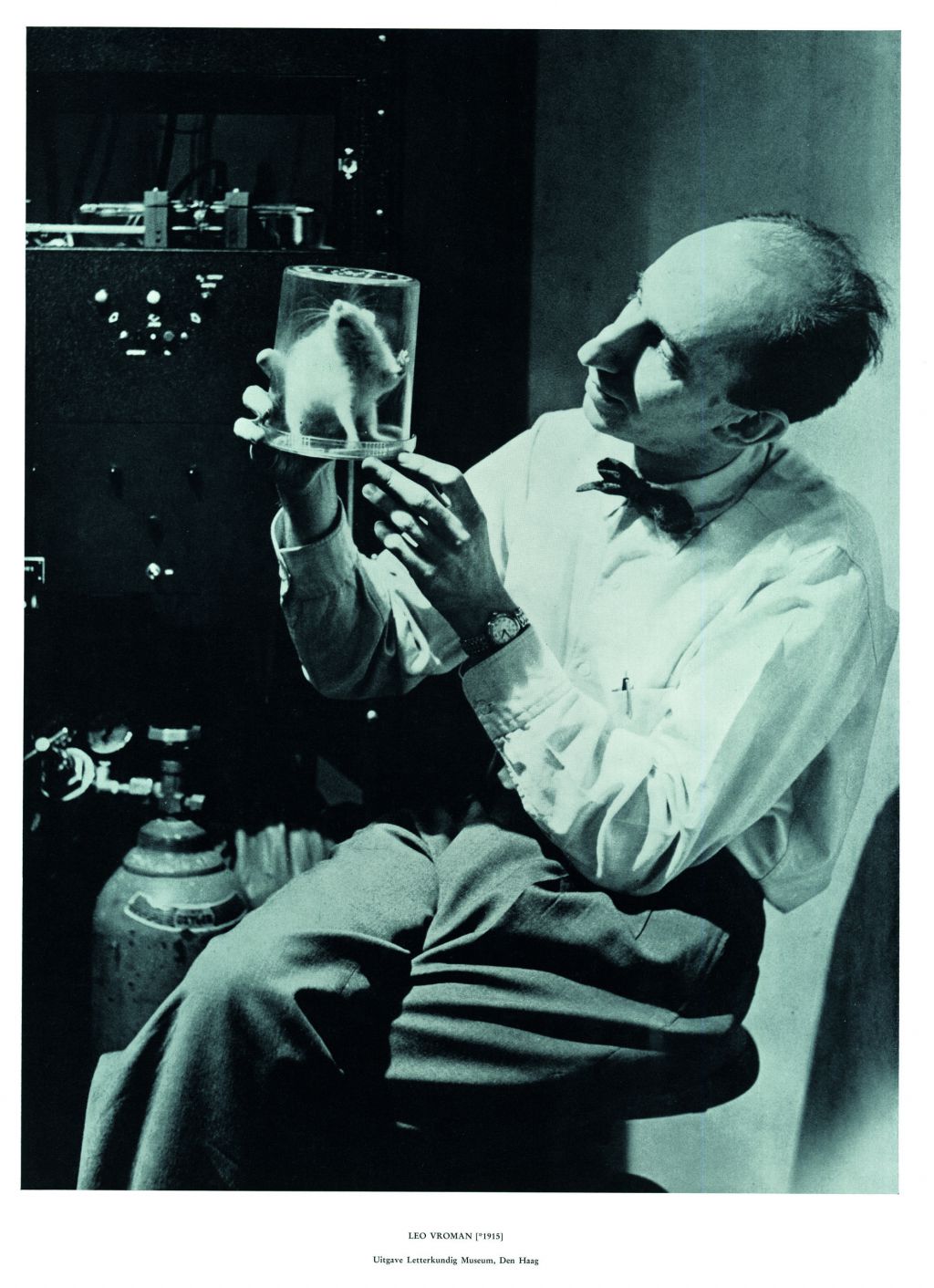 Leo in het laboratorium in New Brunswick, jaren '50