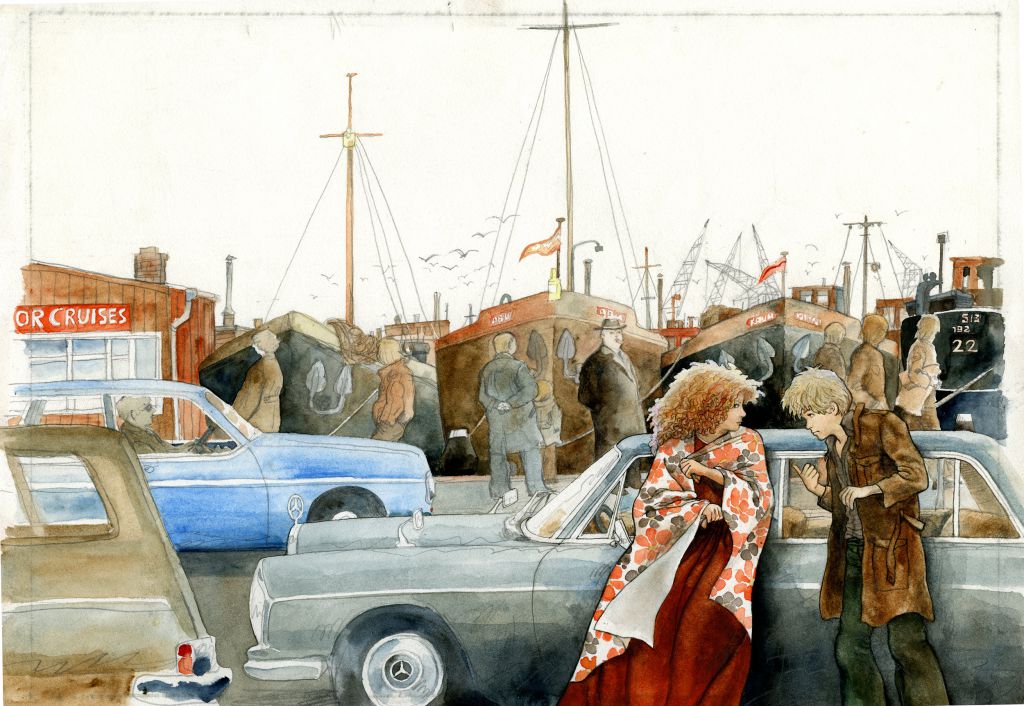 Omslagillustratie <i>Drie verschrikkelijke dagen</i>, Guus Kuijer. Querido (1977)