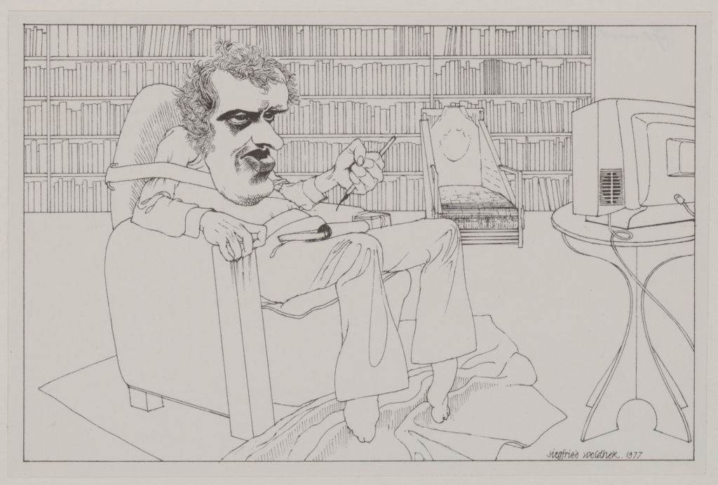 Cartoon door Siegfried Woldhek, 1977