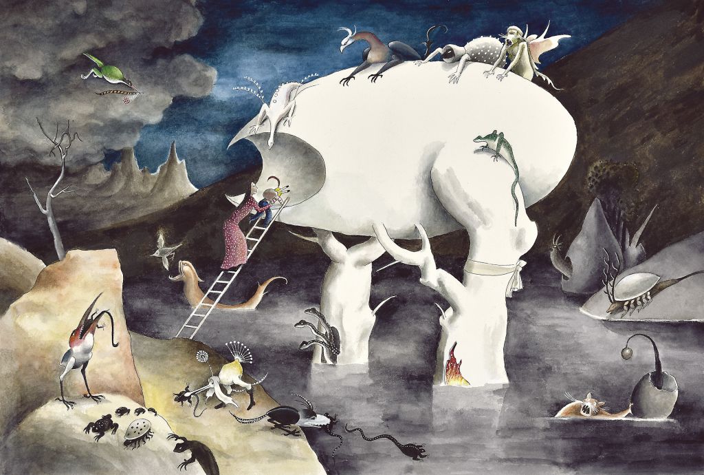 Uit <i>Bosch: het vreemde verhaal van Jeroen, zijn pet, zijn rugzak en de bal...</i> Lannoo (2016)