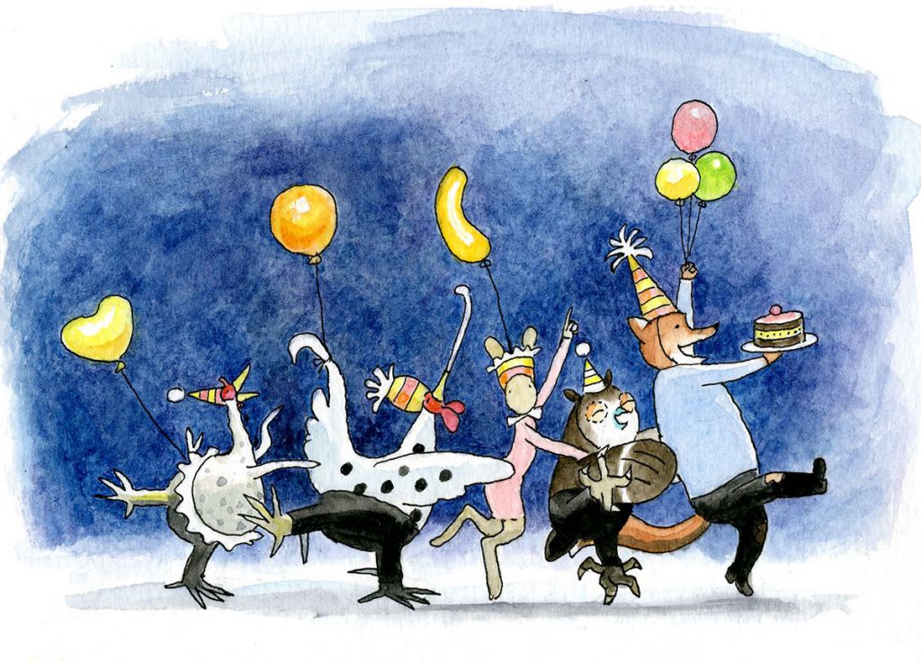 Omslagillustratie heruitgave <i>Het tweede dikke boek van Vos en Haas</i>, Sylvia Vanden Heede. Lannoo (2012)