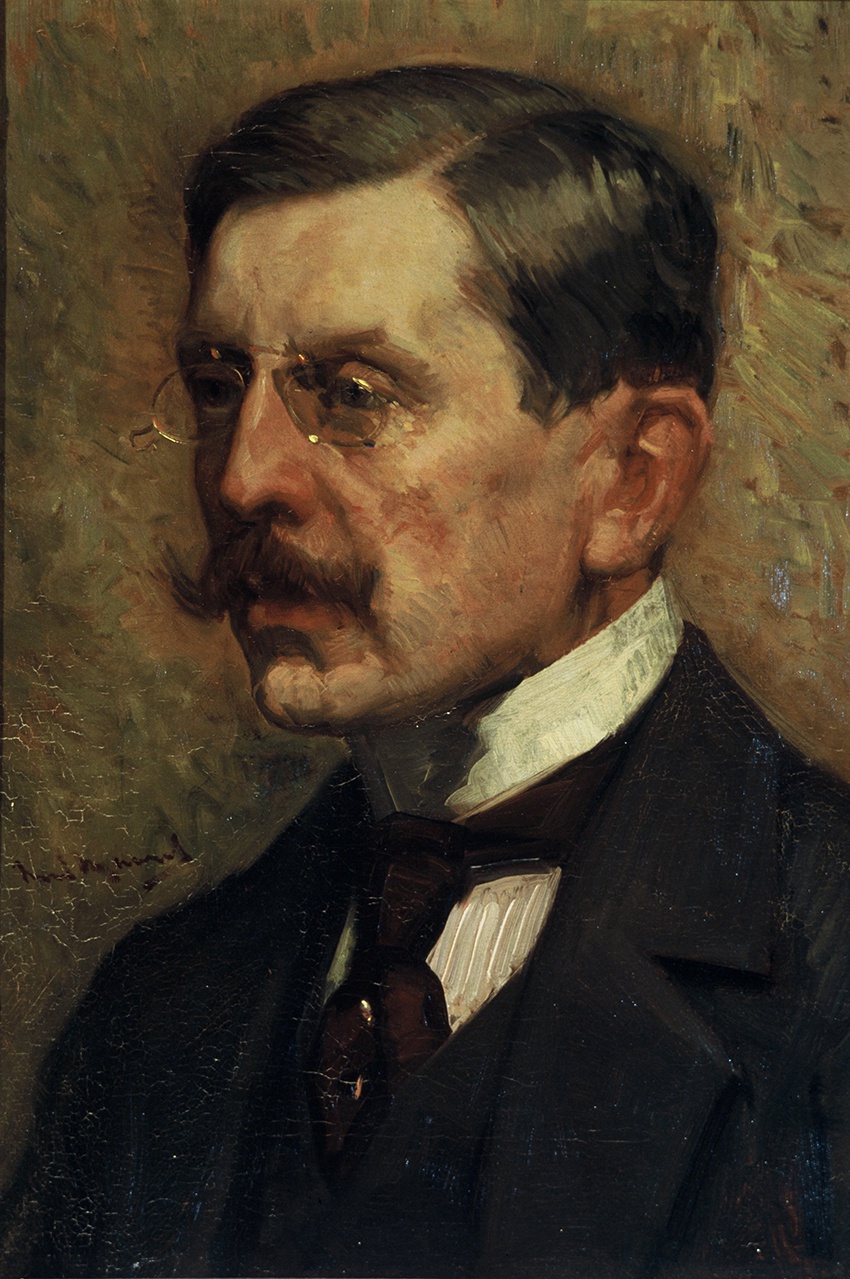 De afbeelding toont een kunstzinnig portret van P.C. Boutens . Gemaakt door: Huub van de Marel