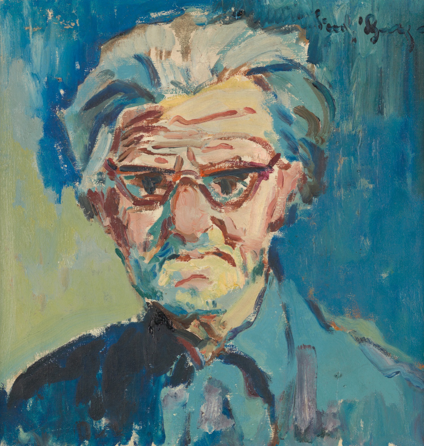 De afbeelding toont een kunstzinnig portret van Gerard den Brabander – 'Portret van de dichter'. Gemaakt door: Freek van den   Berg