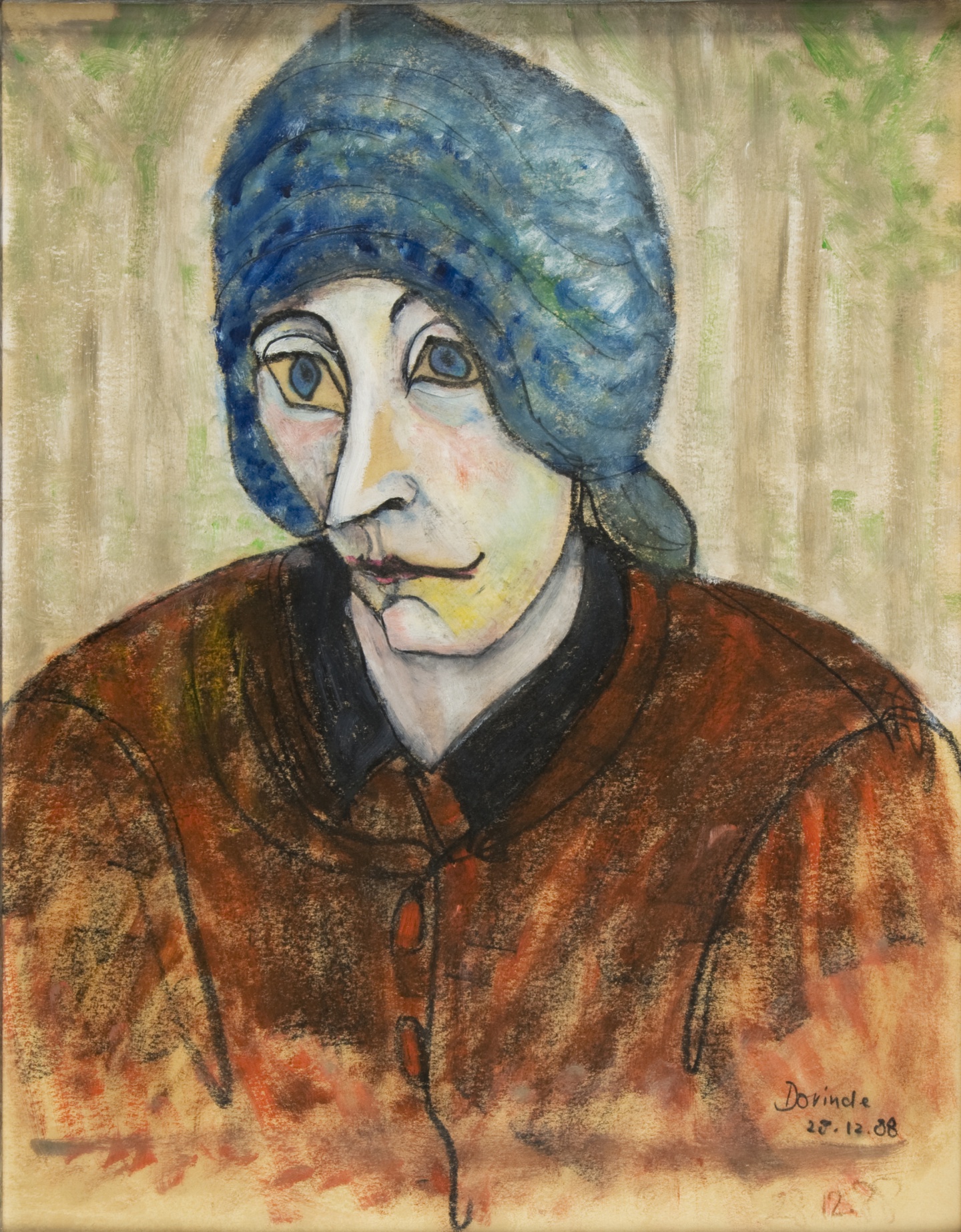 De afbeelding toont een kunstzinnig portret van Anneke Brassinga. Gemaakt door: Dorinde van Oort