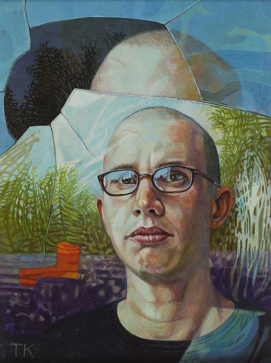 De afbeelding toont een kunstzinnig portret van Tsead Bruinja. Gemaakt door: Trudy Kramer