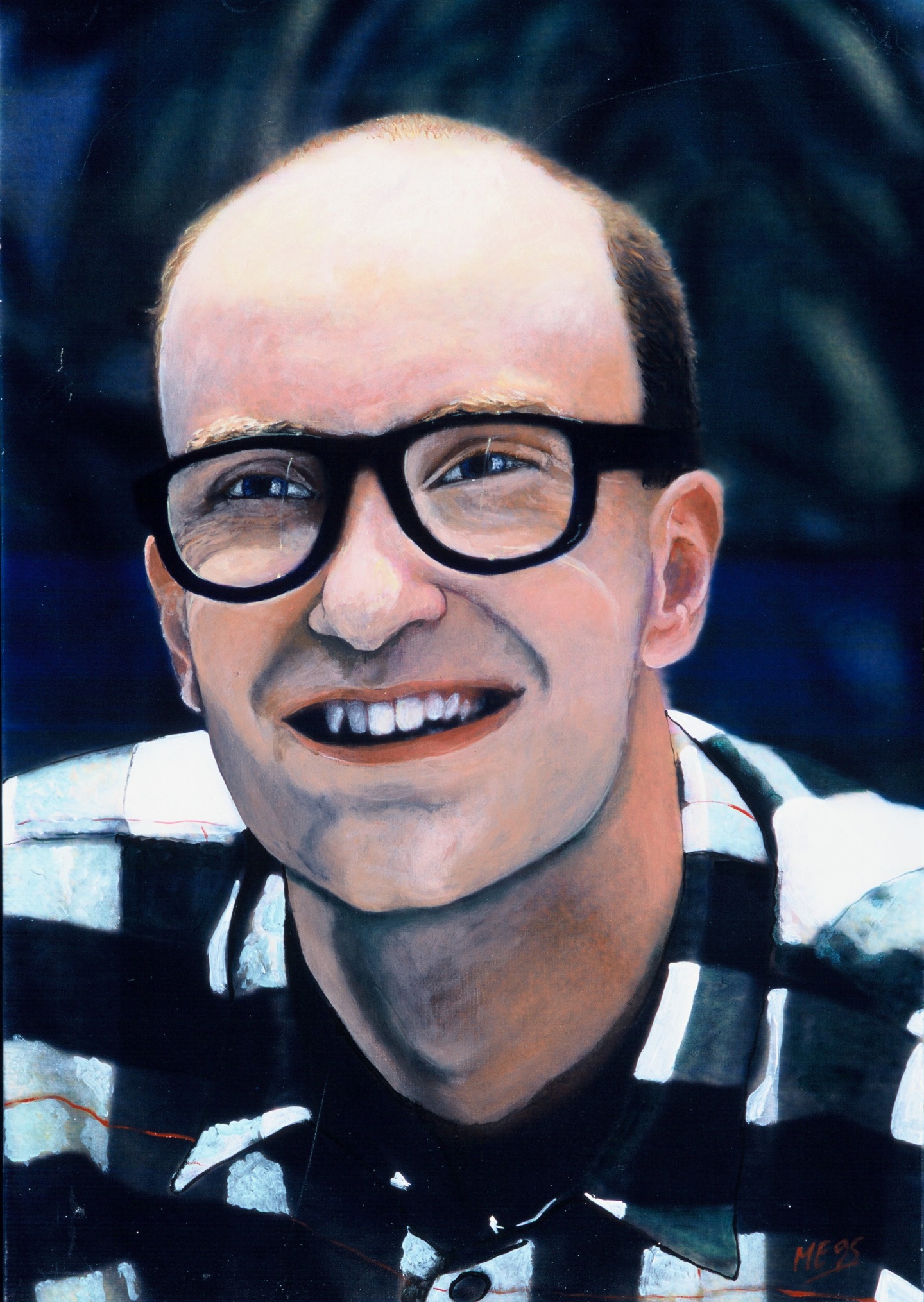 De afbeelding toont een kunstzinnig portret van Bart Chabot. Gemaakt door: Marcello en Els 