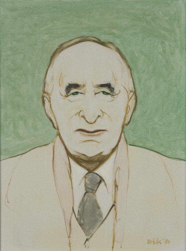 De afbeelding toont een kunstzinnig portret van Anton Constandse . Gemaakt door: Jan Roëde 