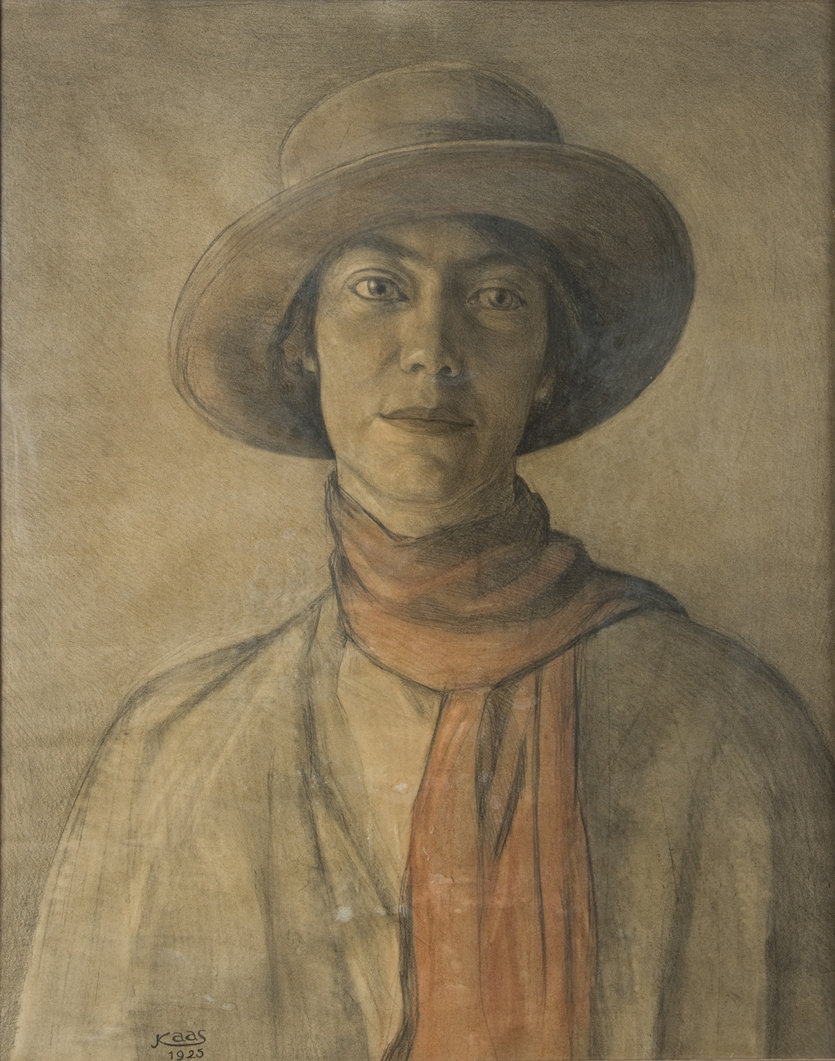 De afbeelding toont een kunstzinnig portret van Waldie van Eck. Gemaakt door: Jacob  Kaas