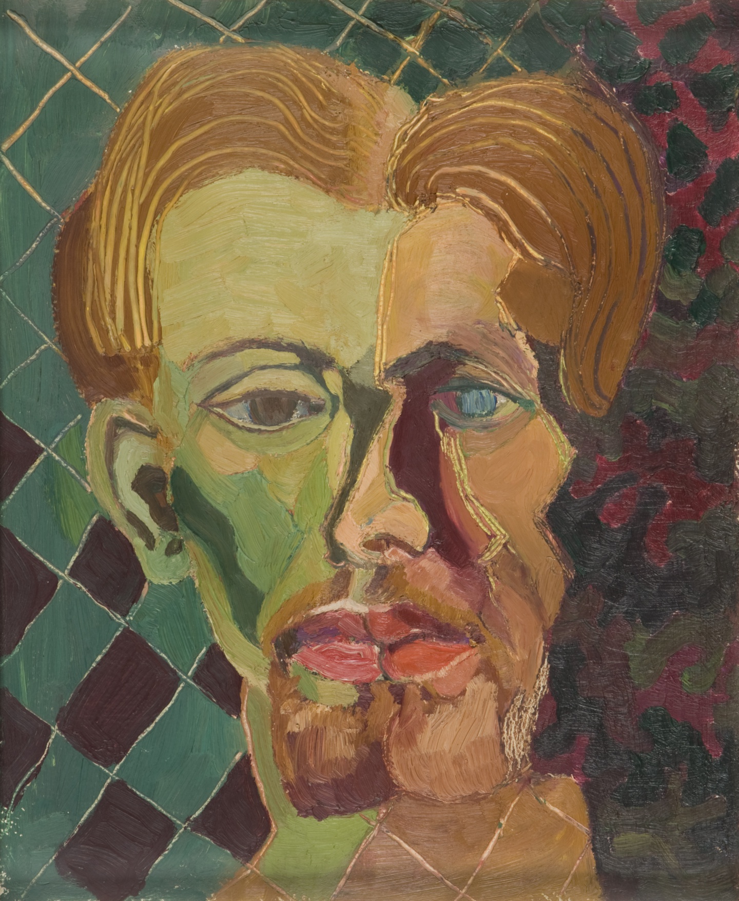 De afbeelding toont een kunstzinnig portret van Jan G. Elburg. Gemaakt door: Lotte Rutting
