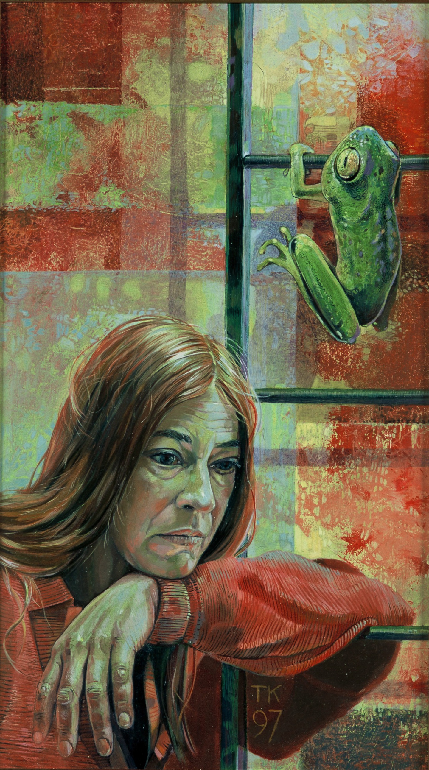 De afbeelding toont een kunstzinnig portret van Hermine de Graaf. Gemaakt door: Trudy  Kramer