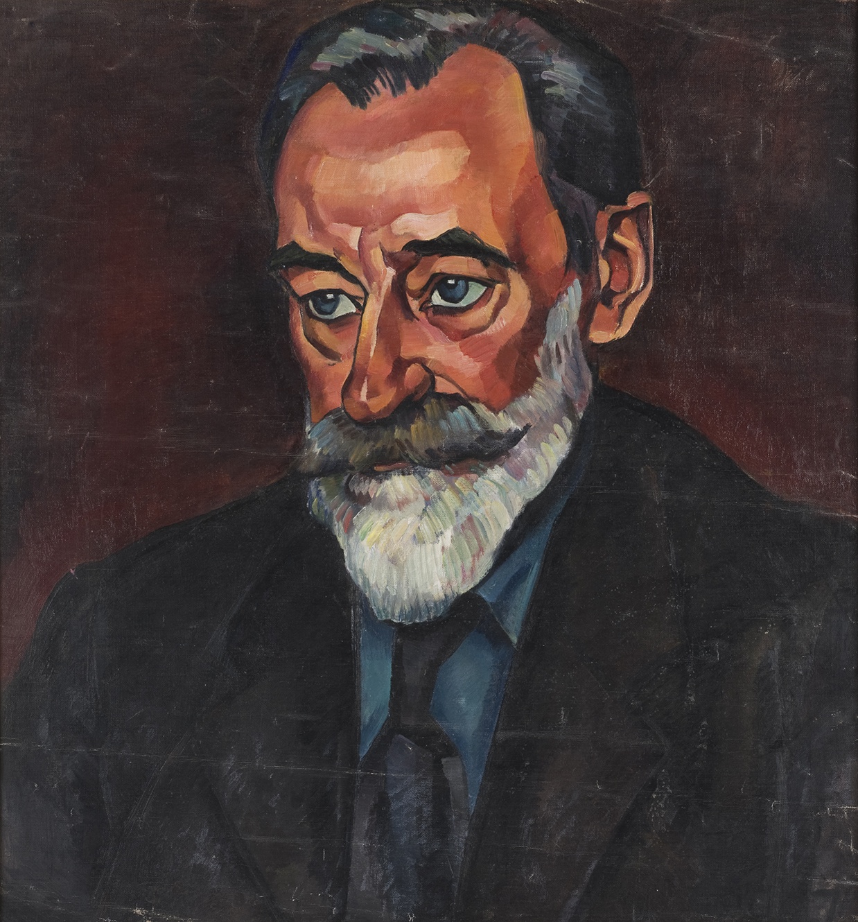 De afbeelding toont een kunstzinnig portret van Jan de Gruyter. Gemaakt door: Greet  Feuerstein 