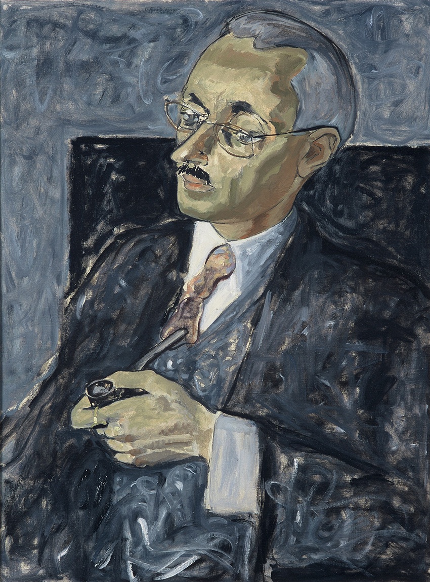 De afbeelding toont een kunstzinnig portret van W.Jos de Gruyter . Gemaakt door: Ronald  Lindgreen 