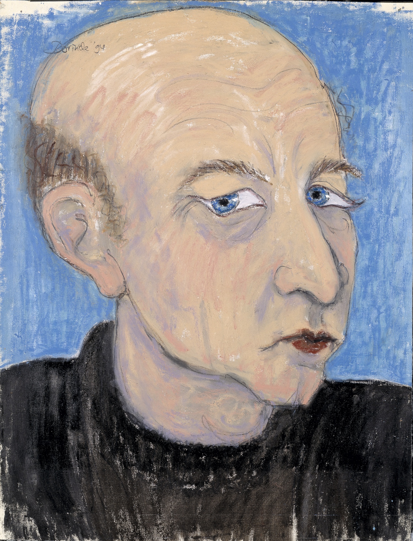 De afbeelding toont een kunstzinnig portret van Maarten ’t Hart . Gemaakt door: Dorinde van Oort