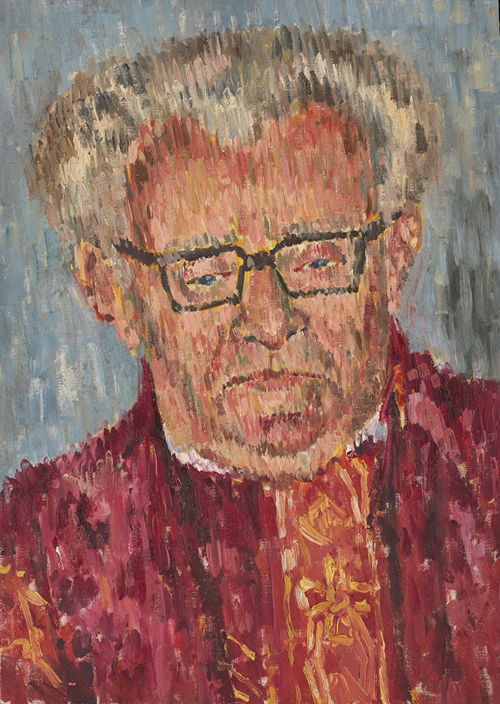 De afbeelding toont een kunstzinnig portret van Jac. van Hattum. Gemaakt door: Joop Rubens