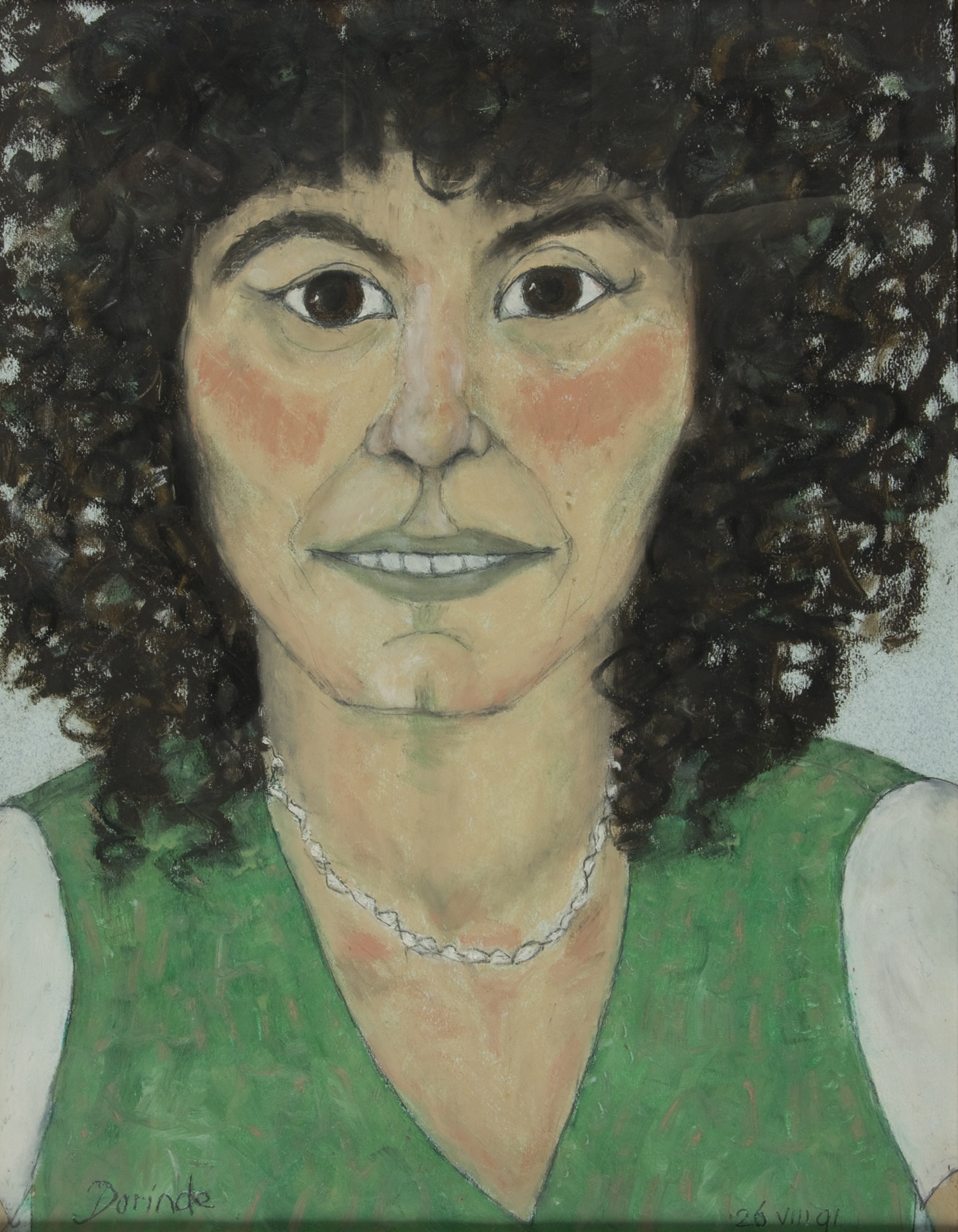 De afbeelding toont een kunstzinnig portret van Yvonne Kroonenberg. Gemaakt door: Dorinde van Oort