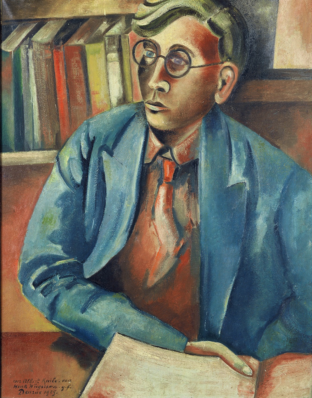 De afbeelding toont een kunstzinnig portret van Albert Kuyle. Gemaakt door: Hendrik Wiegersma