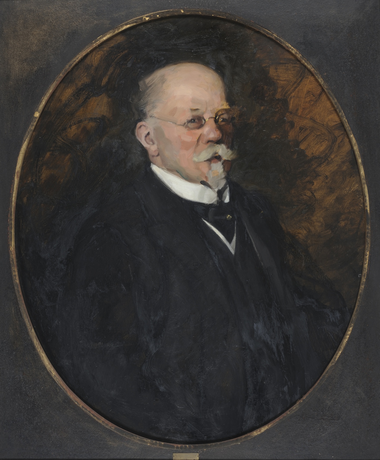 De afbeelding toont een kunstzinnig portret van M.G.L. van Loghem. Gemaakt door: onbekende maker 