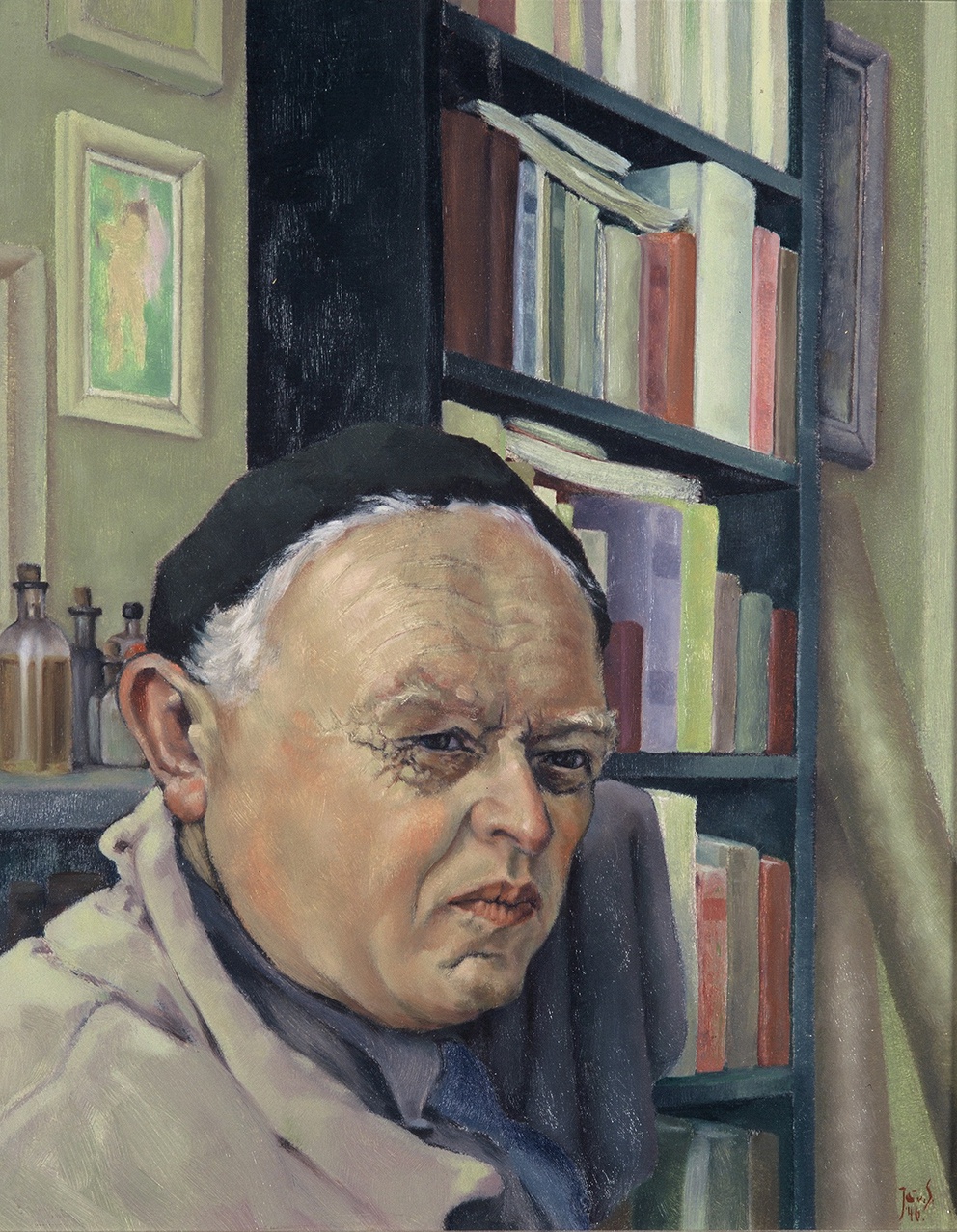 De afbeelding toont een kunstzinnig portret van Zelfportret. Gemaakt door: J.C. van  Schagen 