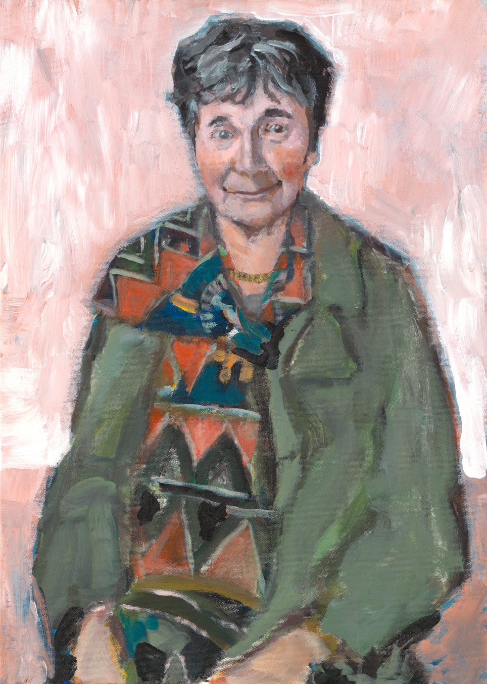 De afbeelding toont een kunstzinnig portret van Rita Törnqvist-Verschuur. Gemaakt door: Harrie   Geelen