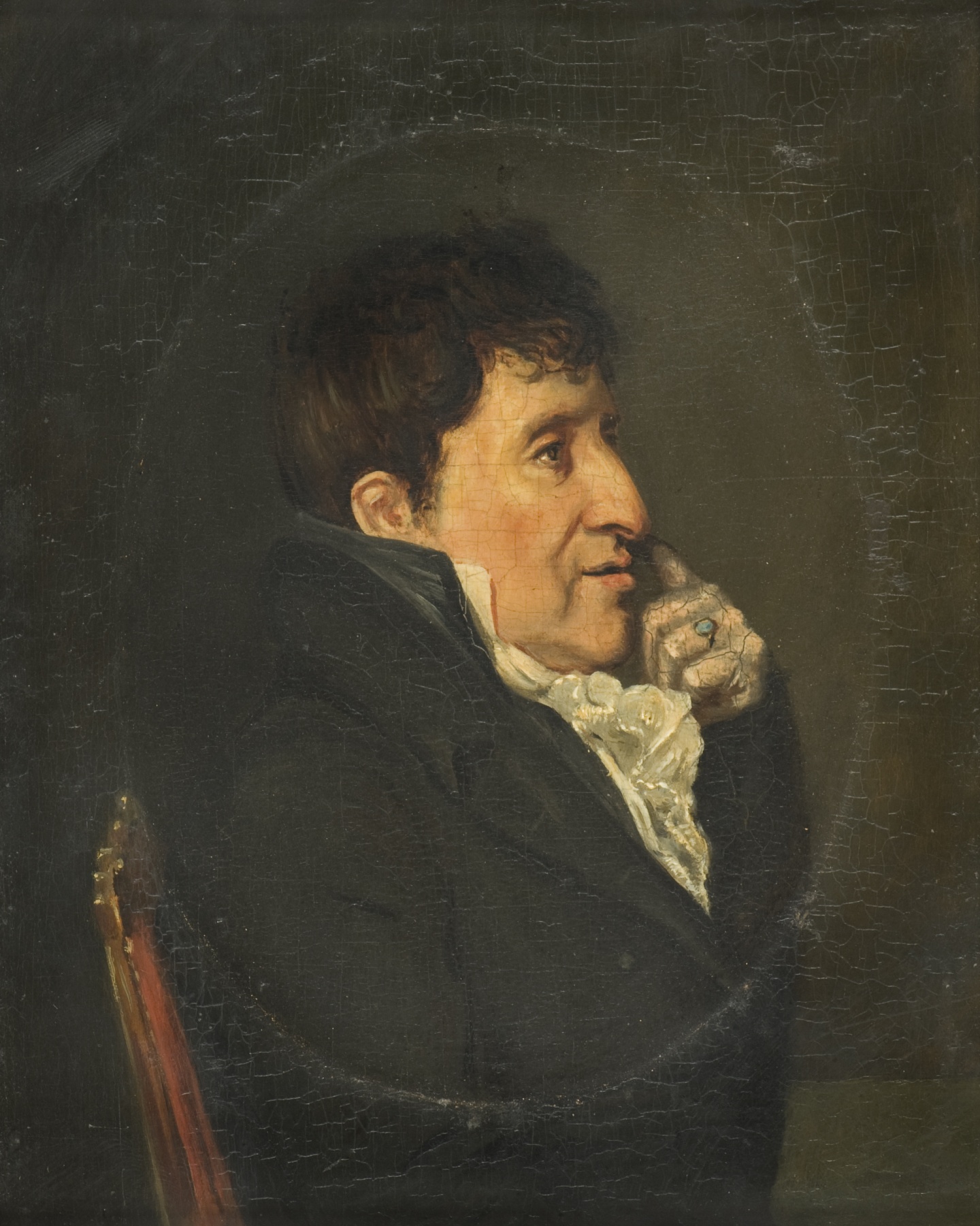 De afbeelding toont een kunstzinnig portret van Jan van Walré. Gemaakt door: onbekende  maker