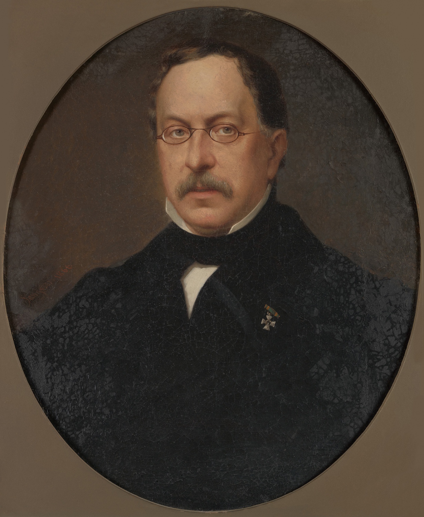 De afbeelding toont een kunstzinnig portret van Jan J.F. Wap. Gemaakt door: C.A.  Sangster