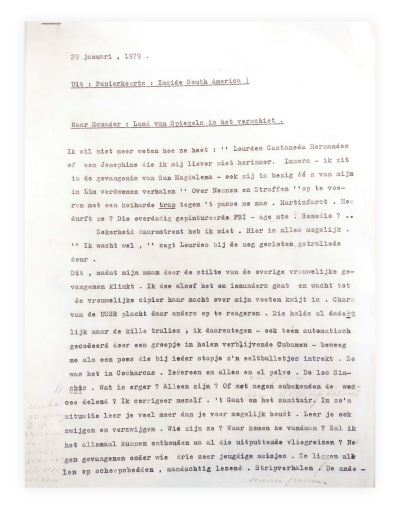 <p><span class="caption">Eerste pagina van het reisverhaal voor <i>De ware stem</i></span></p>