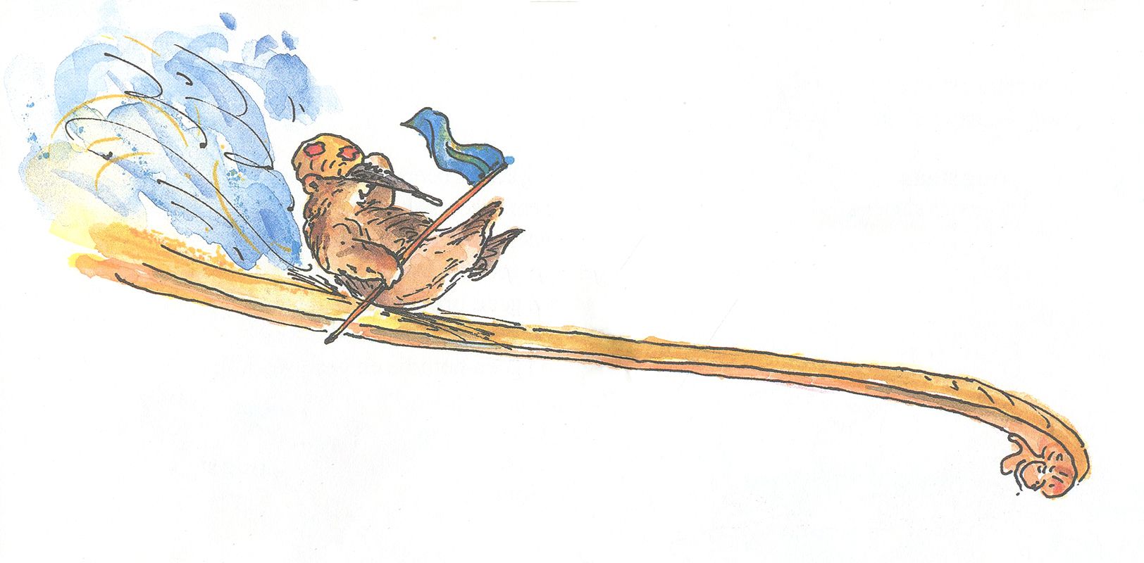 Pippeloentje door Jan Jutte, Het beertje Pippeloentje, 1983. Pen en inkt, aquarel