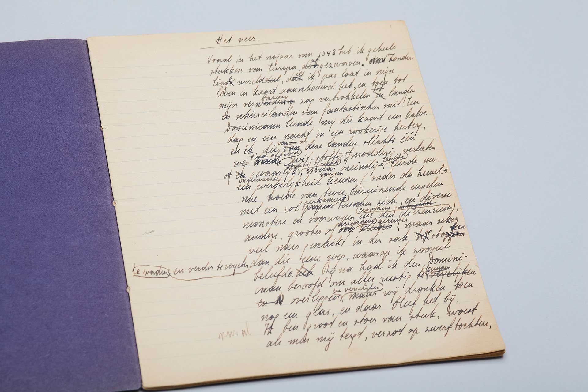 Kladhandschrift ‘Het veer’ (pag. 1)