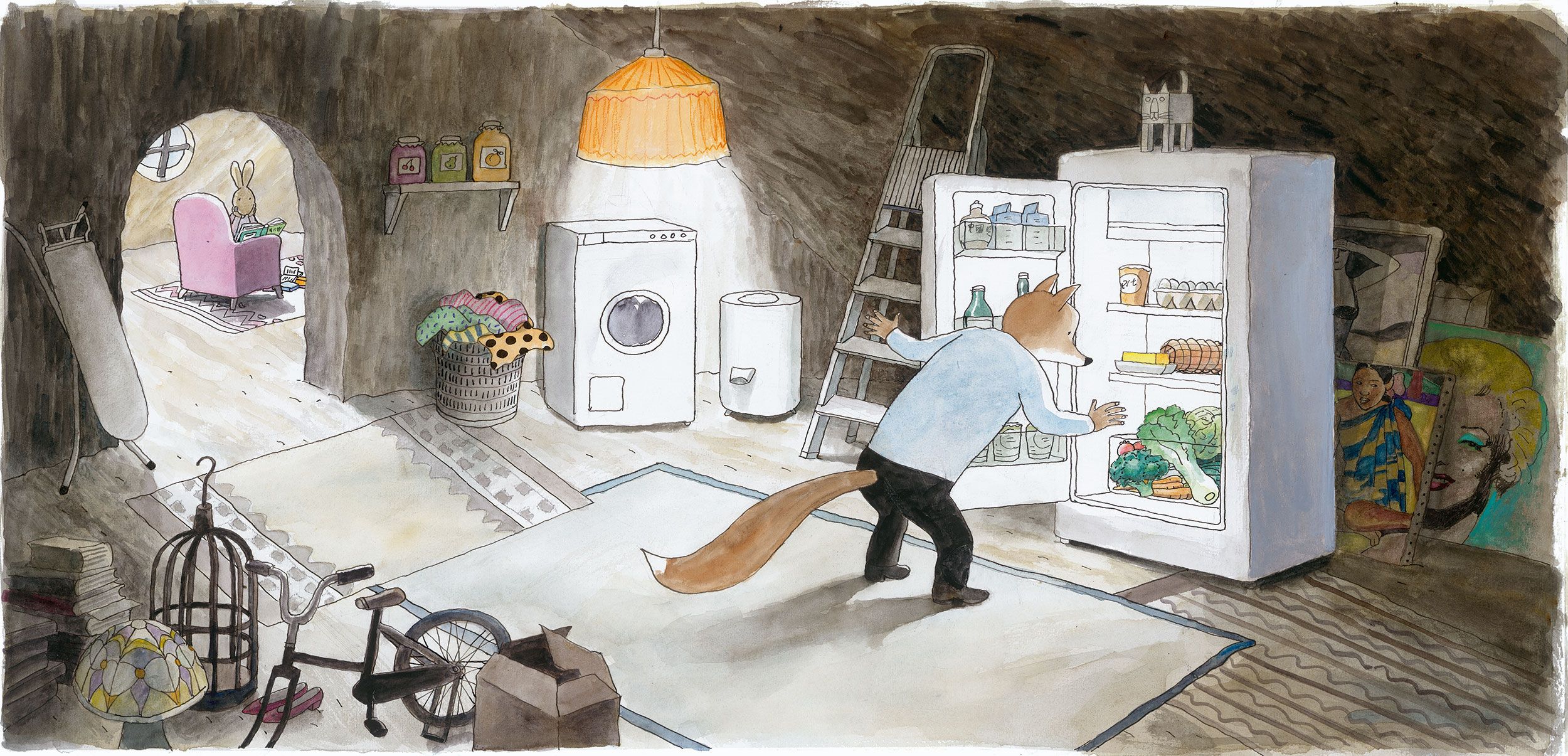 Uit <i>Vos en Haas op zoek naar koek</i>, Sylvia Vandenheede. Lannoo (2006)
