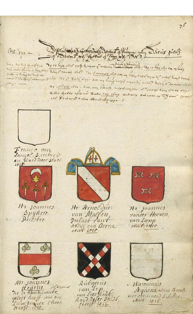 Wapens van leden van de Illustere Broederschap