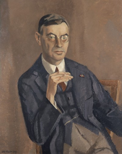 Deze afbeelding toont een kunstzinnig portret van Dirk Coster.