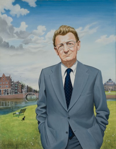 Deze afbeelding toont een kunstzinnig portret van S. Carmiggelt.