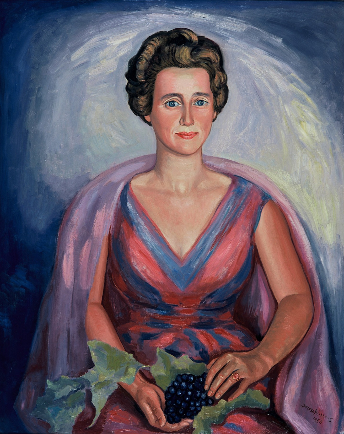 De afbeelding toont een kunstzinnig portret van Elisabeth Cheixaou . Gemaakt door: Ietske Richters 