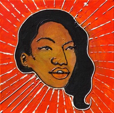 Deze afbeelding toont een kunstzinnig portret van Karin Amatmoekrim.