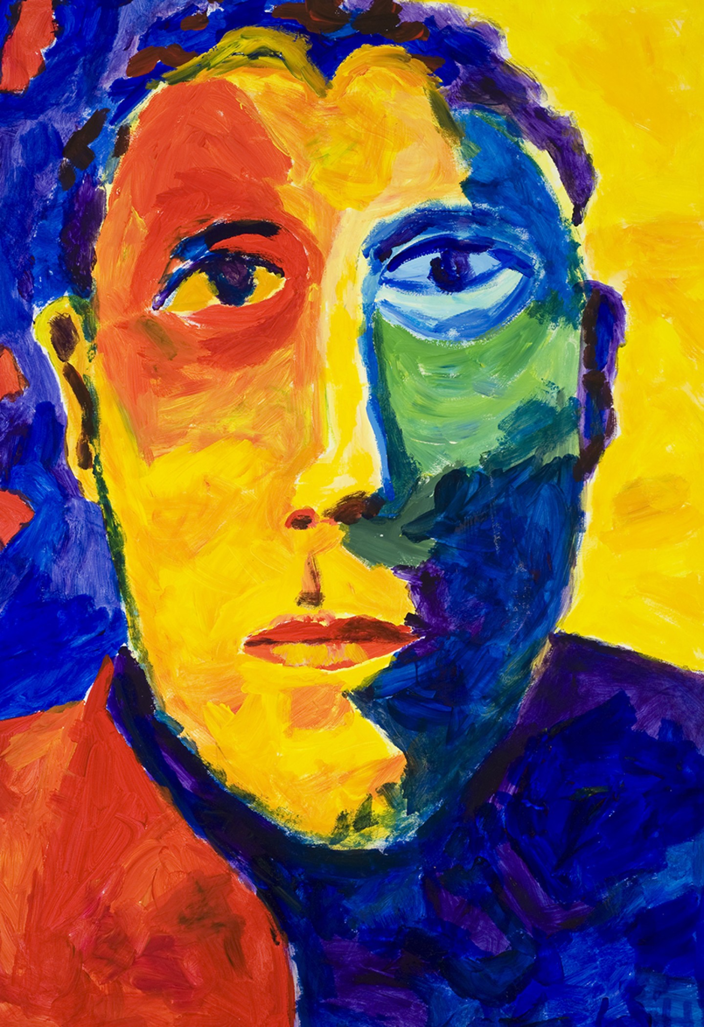 De afbeelding toont een kunstzinnig portret van Hans Andreus . Gemaakt door: Wendela   Slok