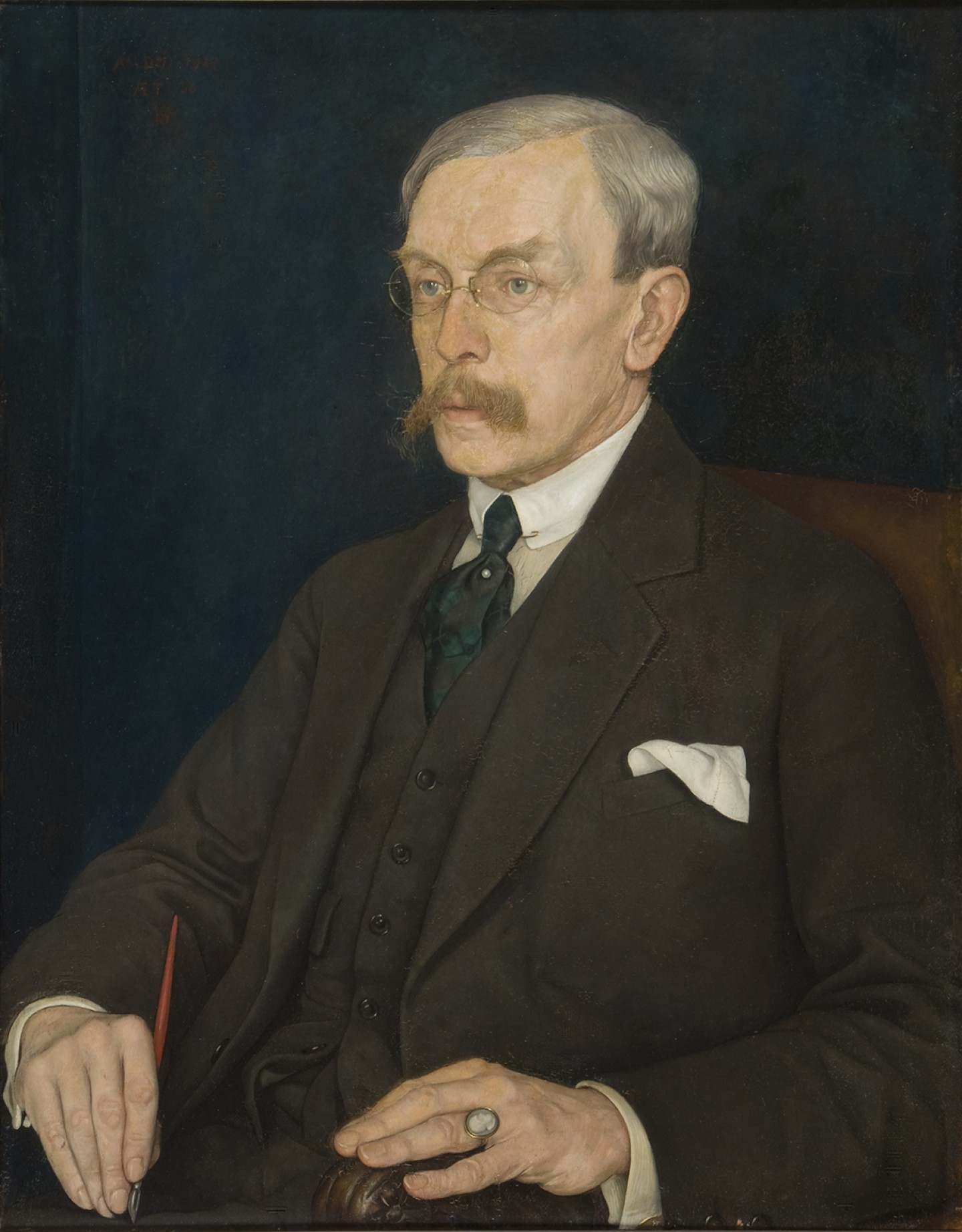 De afbeelding toont een kunstzinnig portret van P.C. Boutens . Gemaakt door: Karel van  Veen
