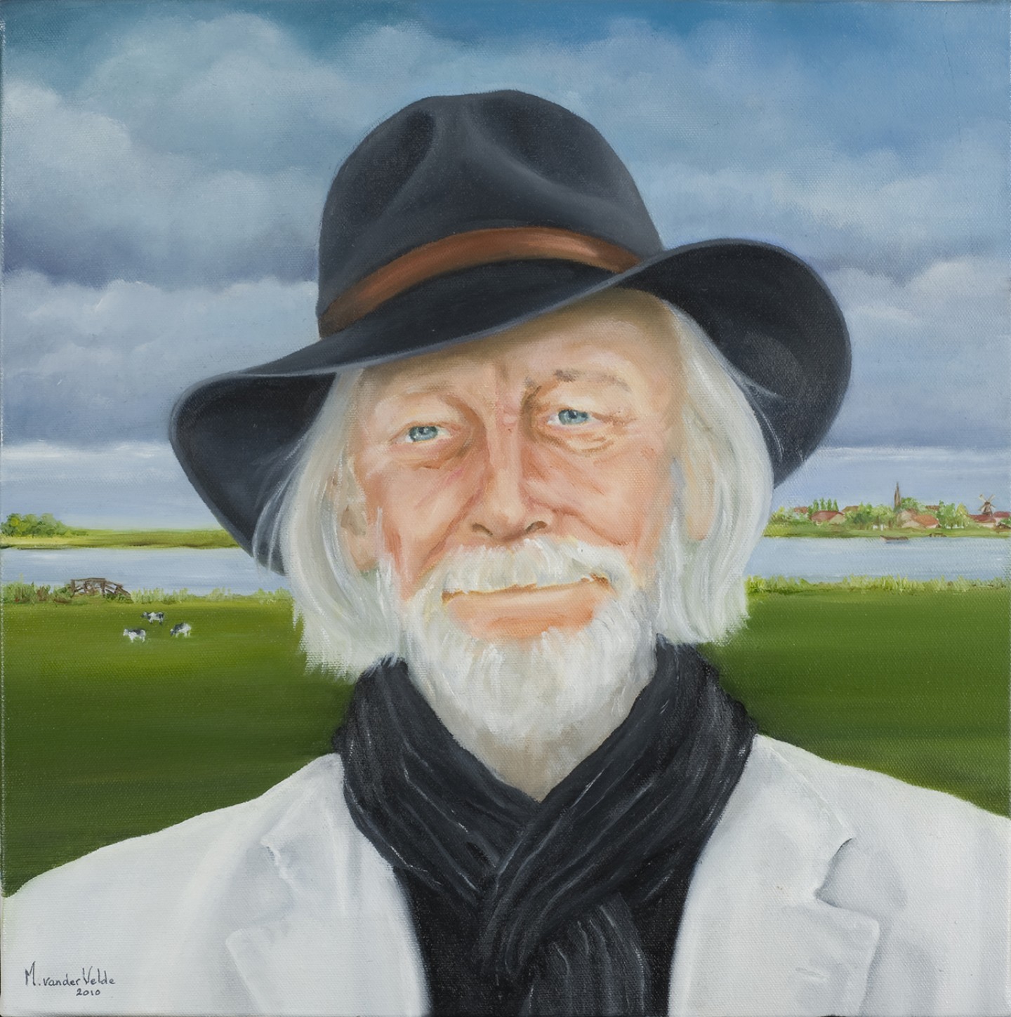 De afbeelding toont een kunstzinnig portret van Herman Pieter de Boer. Gemaakt door: Marian van der  Velde