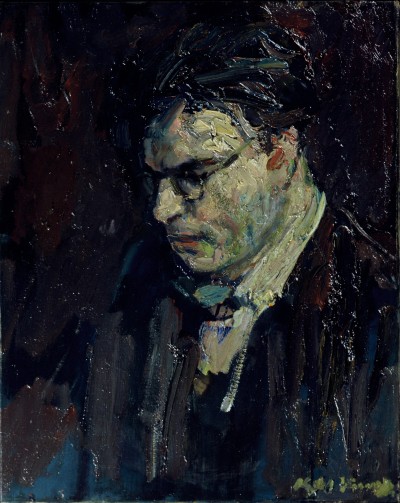 Deze afbeelding toont een kunstzinnig portret van Godfried Bomans.
