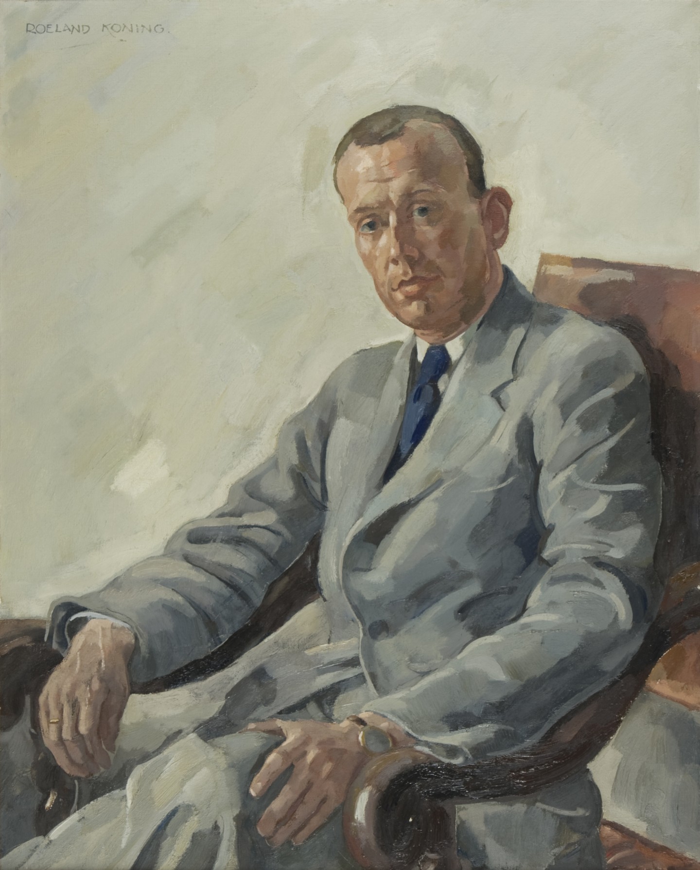 De afbeelding toont een kunstzinnig portret van Bert Bakker. Gemaakt door: Roeland Koning