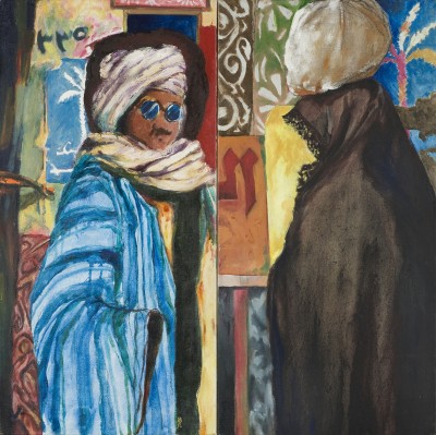 Deze afbeelding toont een kunstzinnig portret van Huub Beurskens.