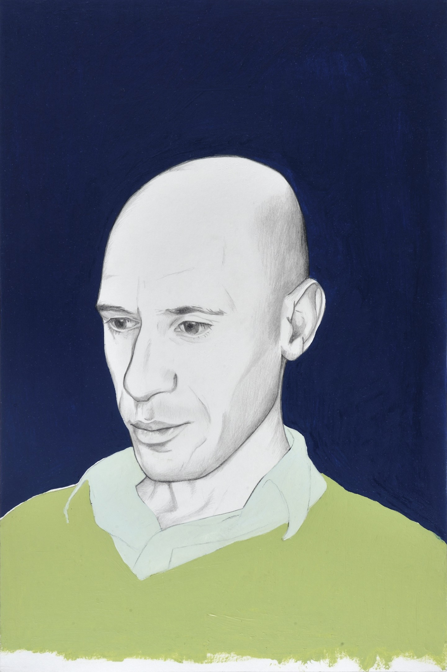 De afbeelding toont een kunstzinnig portret van Abdelkader Benali. Gemaakt door: Sidi el Karchi