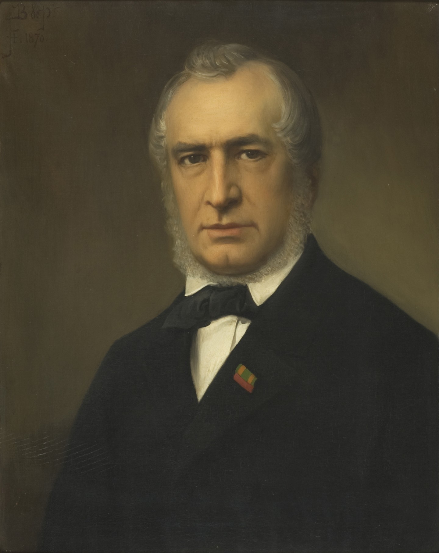 De afbeelding toont een kunstzinnig portret van S.J. van den Bergh. Gemaakt door: Bastiaan de Poorter