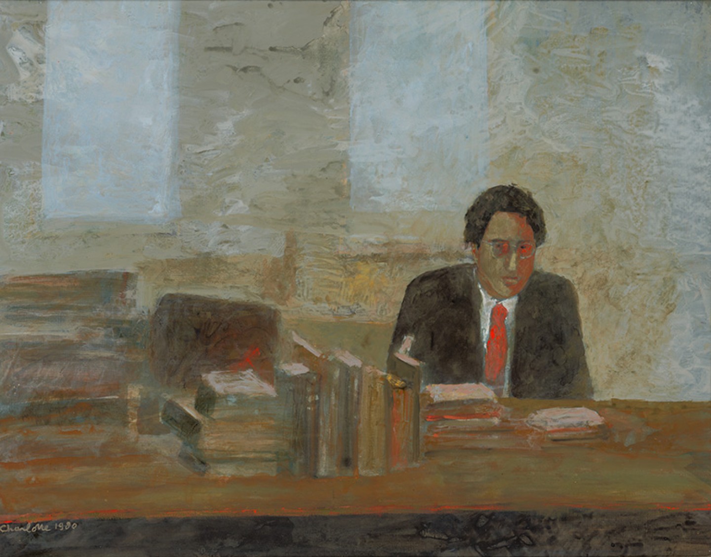 De afbeelding toont een kunstzinnig portret van J.M.A. Biesheuvel – David Windvaantje. Gemaakt door: Charlotte  Mutsaers