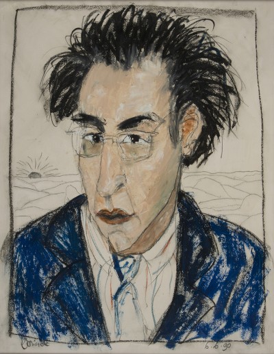 Deze afbeelding toont een kunstzinnig portret van J.M.A. Biesheuvel.