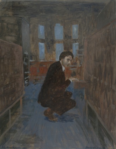 Deze afbeelding toont een kunstzinnig portret van J.M.A. Biesheuvel.
